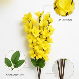 hokira Bright Soft-Touch Faux Flowers with Long Stems for Vase Decoration, Yellow Cherry Blossom Artificial Flower image 3