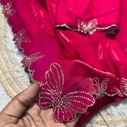 mytney Embellished Bollywood Chiffon, Satin Saree-picture-12