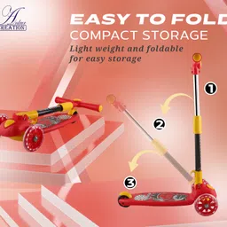 ankur creation 360 Degree Wheels Pluto Kids Scooty for Kids with Adjustable Height Kids Scooter image 2