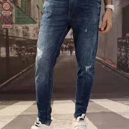 Highlander Men Super Skinny Fit Heavy Faded Highly Distress Stretchable Jeans image 1