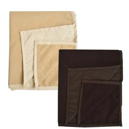 Adbeni Infants Beige & Coffee Brown 2 Pieces 210 GSM Waterproof Mattress Protectors-picture-12