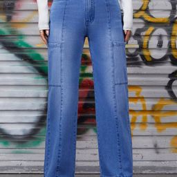 Stylecast X Kotty Women Jean Straight Fit High-Rise Stretchable Cargo Jeans-picture-5