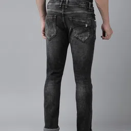 SPYKAR Men Skinny Fit Low-Rise Low Distress Heavy Fade Stretchable Jeans image 3