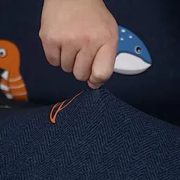 HOUSE OF QUIRK Blue & Orange Abstract Double Seater Elasticated Sofa Cover With Arms image 3