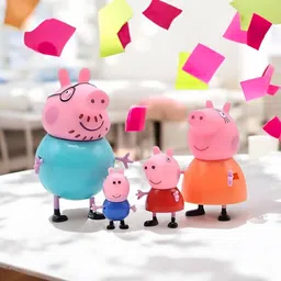 mahi zone Peppa Pig Family Set of 4, Peppa Pig, George, Daddy Pig, Mommy Pig Toys _M269 image 1
