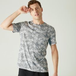 domyos Men Cotton Blend Gym T-shirt Regular fit 500 - Grey Print-picture-24