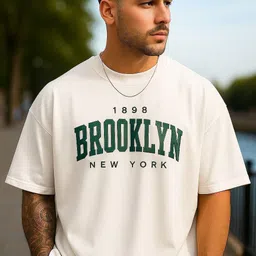 drifth Men Printed Round Neck Cotton Blend White T-Shirt image 3