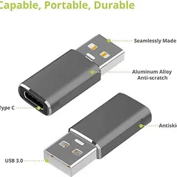 PARANDIVV assorted Metal Type C Female to USB A Male Charger Charging Cable Adapter Converter Phone Converter image 2