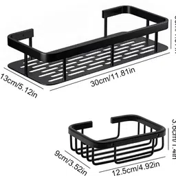 maycreate Bathroom Organizer and Soap Holder Set NA Shelf Bracket image 4