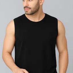 sahuone Men's Cotton Sleeveless Gym Vest | Casual Wear Round Neck Solid Tank Top Men Vest-picture-14