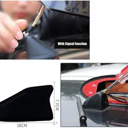 autokite Black Shark Fin Replacement Signal Receiver (AM/FM) Antenna for All Cars for all Universal cars Satellite Vehicle Antenna image 4