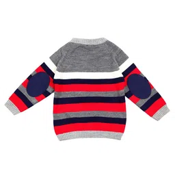 The Mom Store Boys Grey & Red Striped Pullover image 4