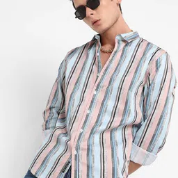 Campus Sutra Vertical Striped Classic Regular Fit Cotton Casual Shirt-picture-17