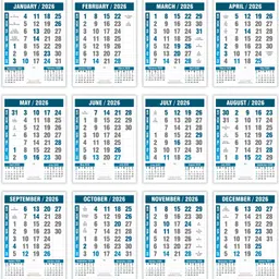 pixel Office Date Calendar 2026 Wall Calendar image 3