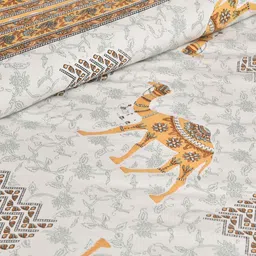 Orange Abstract 144 TC Cotton King Bedsheet and 2 Pillow Cover by UniqChoice image 5