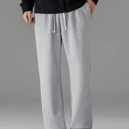 dockstreet Men Loose Fit Grey Cotton Blend Trousers-picture-37