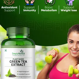Simply Herbal Green Tea Extract Capsules For Fat Loss & Stronger Immunity - 60 Capsules image 4