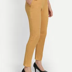 BCZ Style Women Yellow Stretchable Cigarette Trouser image 2