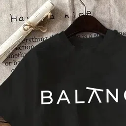 elbatross Women Printed Round Neck Cotton Blend Black T-Shirt image 3