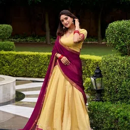 rendol Solid Semi Stitched Lehenga Choli image 2