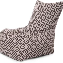 style homez XXXL Cotton Canvas Geometric Printed Fillers Bean Bag Chair With Bean Filling image 5