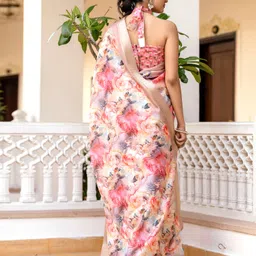 samah Ready to Wear Printed Bollywood Silk Blend Saree image 2