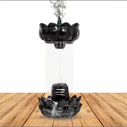 karya Smoke Fountain Polyresin Back Flow shivling Incense Holder with 10 Back Flow Decorative Showpiece - 20 cm-picture-20