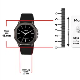 analogue Hexa Gun Metal Series | Smart Watch Strap | 3D Glass | Smart Clip | Soft Silicon Analog Watch - For Men ANLG-916-BLACK-BLACK image 3