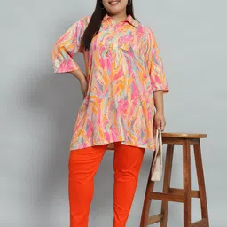 city fashion Women Regular Fit Orange Cotton Blend Trousers image 5