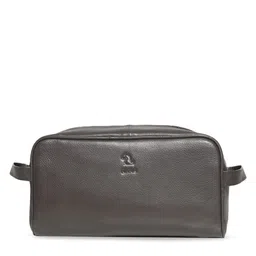 Kara Unisex Brown Leather Waterproof Travel Toiletry Bag-picture-1