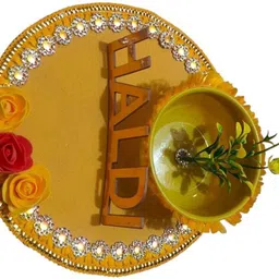 ravienterprises STONE WITH LESS_ENGLISH_HALDI Wood Decorative Platter image 2
