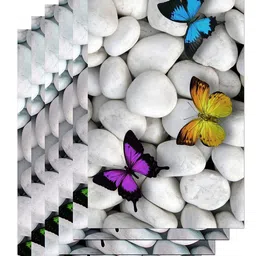 WEAVERS VILLA White & Blue 6 Pieces Printed Table Placemats image 3