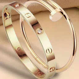 MYKI Set Of 2 Gold-Plated Stone Studded Kada-Style Bracelets image 2