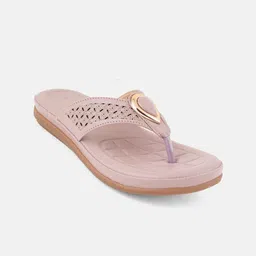 Mast & Harbour Women Textured T-Strap Flats with Laser Cuts image 2