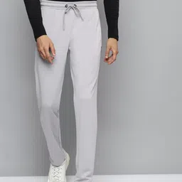 Alcis Men Grey Solid Slim Fit Mid-Rise Regular Track Pants image 1