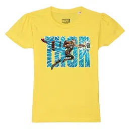 Marvel by Wear Your Mind Girls Yellow & Blue Printed T-shirt-picture-12