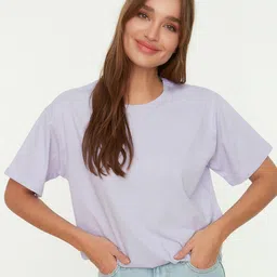 Trendyol Round Neck Cotton T-shirt-image-61