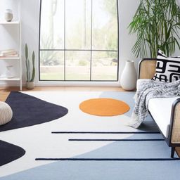 Safiya Carpet White Abstract Hand-Tufted Woollen Carpets-picture-23