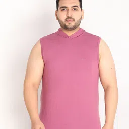 CHKOKKO Plus Men Magenta Sleeveless T-shirt-image-37