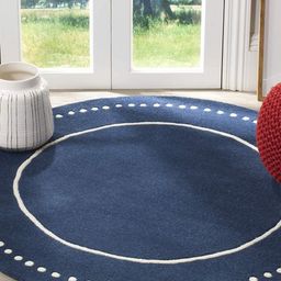 Safiya Carpet Navy Blue Geometric Hand-Tufted Woollen Carpets-picture-27