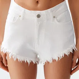 Trendyol Women Pure Cotton Denim Shorts-image-67