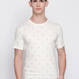 Basics Men Off White Printed Muscle Fit T-shirt-picture-39