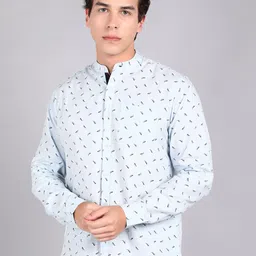 Urbano Fashion Slim Fit Printed Pure Cotton Casual Shirt-picture-28