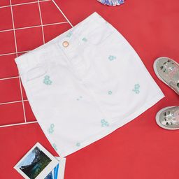 Pantaloons Junior Girls Printed Pure Cotton A-Line Mini Skirt-picture-14