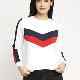 DOOR74 Colourblocked Cotton T-shirt-picture-18