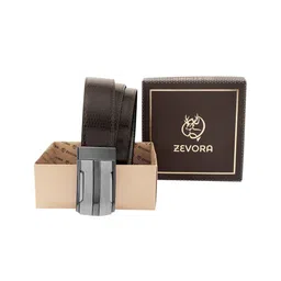 ZEVORA Men Textured Leather Reversible Belt-image-24