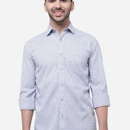 JADE BLUE Slim Fit Windowpane Checked Casual Cotton Shirt-picture-22