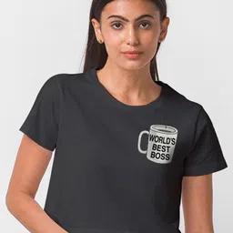 FashionRack Women Black Extended Sleeves Antimicrobial T-shirt-image-95