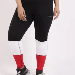STUDIOACTIV Women Black & White Colourblocked Sports Tights-picture-27