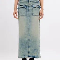 FREAKINS Straight Patch Pocket Retro Midi Skirts-picture-9